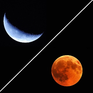 la lune et mars