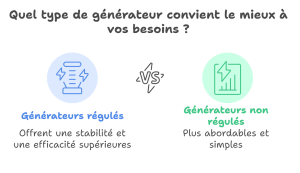 Quelles sont les différences entre les groupes électrogènes régulés et non régulés ?