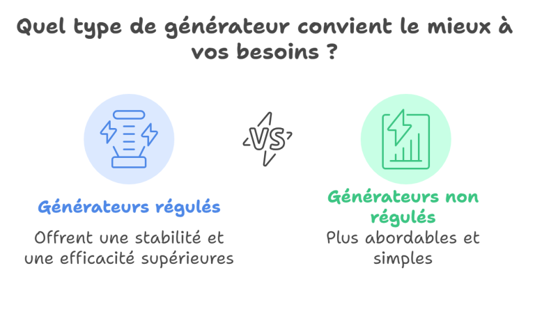 Quelles sont les différences entre les groupes électrogènes régulés et non régulés ?